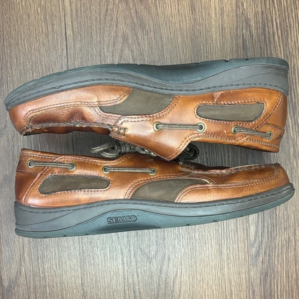 Sebago Tan Leather Boat Shoes